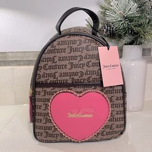 NEW Juicy Couture Brown Love Never Dies‎ Backpack with Pink Heart Valentine Logo
